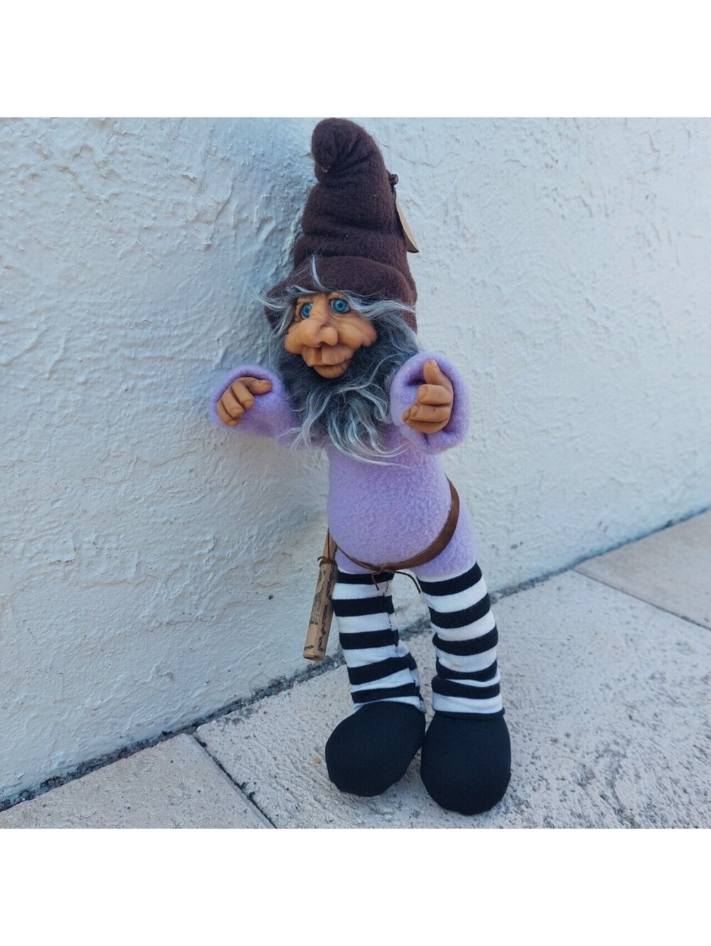 Handmade Troll Gnome Doll Felt Figurine Scandinavian Style Collectible